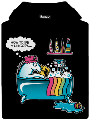 Jak se stát jednorožcem pánská mikina klokanka Black