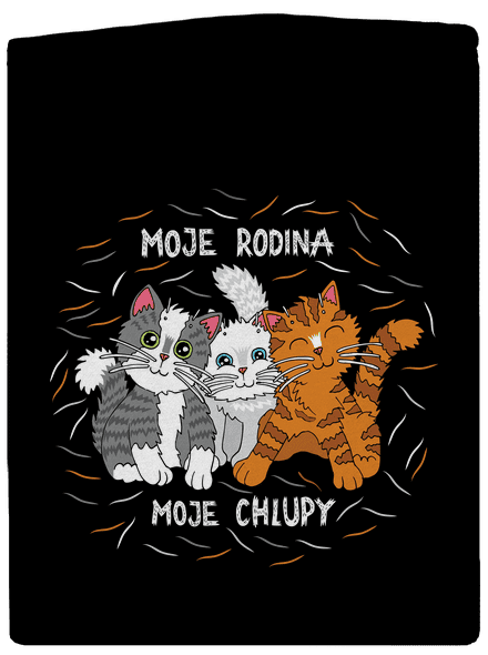 Moje rodina pánská mikina na zip Black