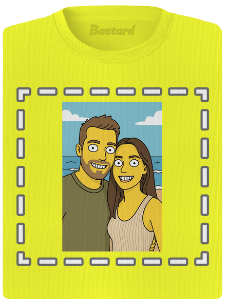 Simpsonovi z vlastní fotky dámské sportovní tričko Neon Yellow