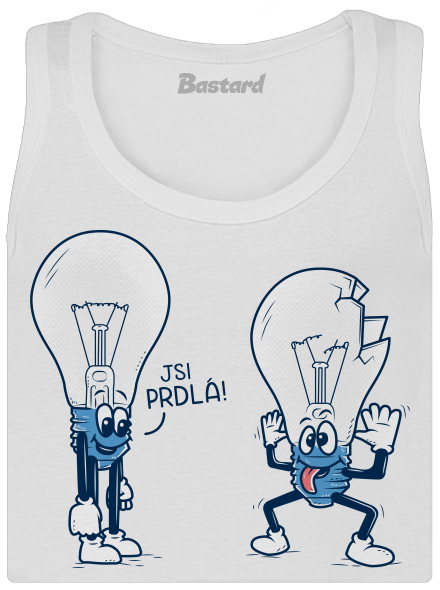 Prdlá dámské tílko klasické White