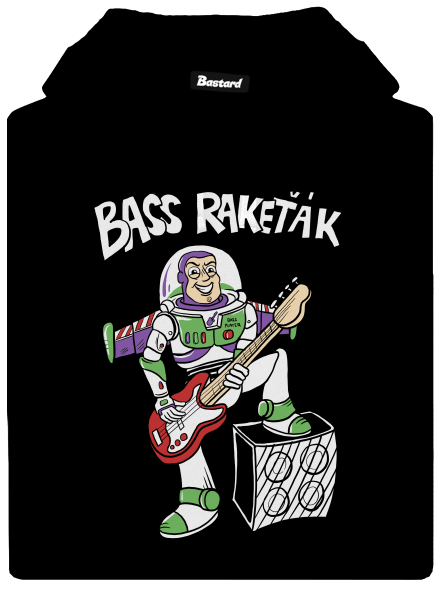 Bass Rakeťák pánská mikina klokanka Black