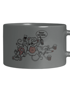 Kocour není doma hrnek makronka Grey Macaron