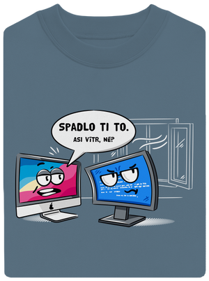 Mac vs. Windows unisex mikina bez kapuce Nordic Blue