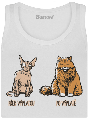 Kočka před výplatou dámské tílko klasické White