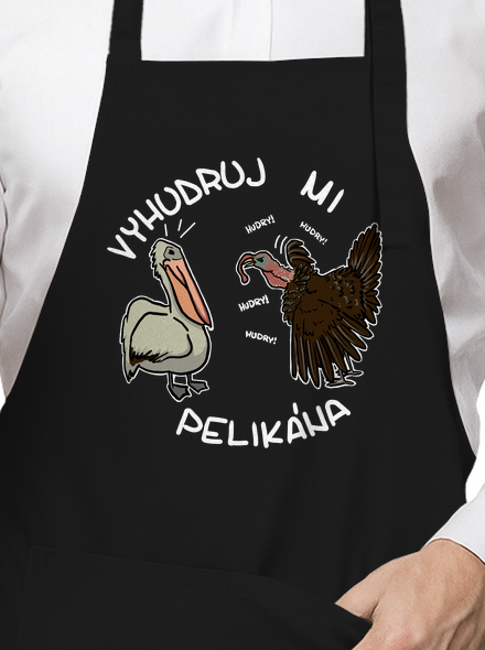 Vyhudruj mi pelikána zástěra Black