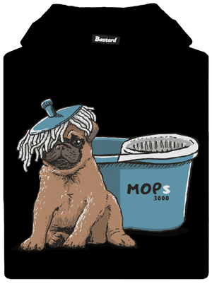 Mops dětská mikina klokanka Black