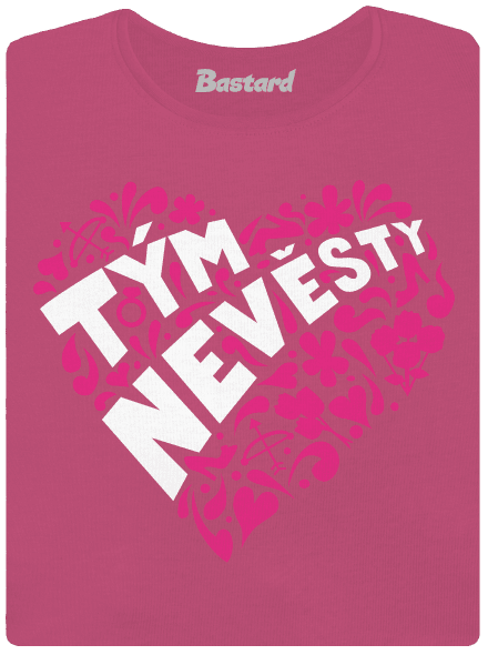 Tým nevěsty dámské tričko s lemem Magenta