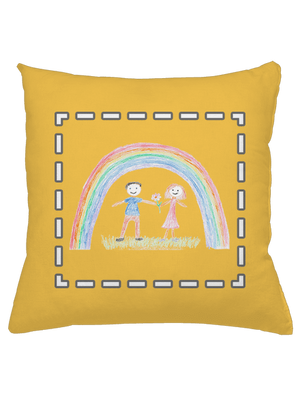 Dětské kresby - nahraj vlastní polštář Yellow Gold