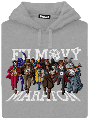 Filmový maraton pánská mikina klokanka Light Melange