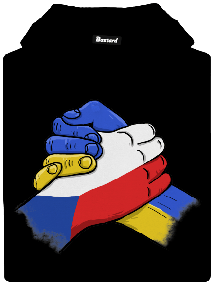 Ukrajina - Podpora pánská mikina klokanka Black
