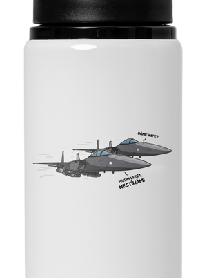 Stíhačka nestíhá lahev na vodu White