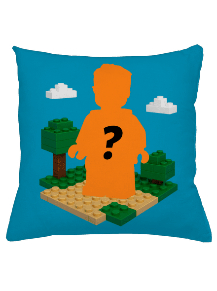 Lego postava z vlastní fotky polštář Blue Turquoise