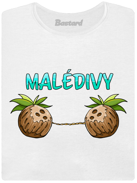 Malédivy dámské tričko s lemem White