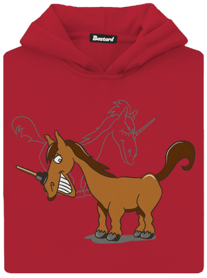 Jednorožec dětská mikina klokanka Fire Red