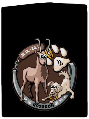 Psí horoskop: Kozoroh pánská mikina na zip Black