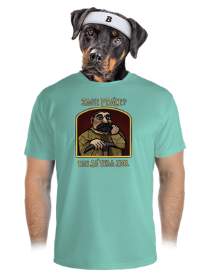 Zase práce? pánské sportovní tričko Mint Mal