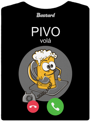 Pivo volá dámské tričko s lemem Black