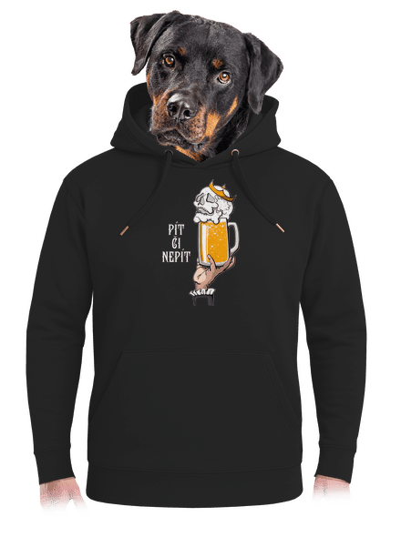 Pít či nepít unisex mikina premium Dark Black