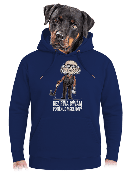 Neklidný bez piva unisex mikina premium Navy