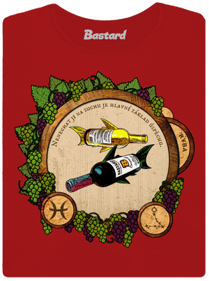 Vinný horoskop: Ryba dámské tričko premium Red Mal