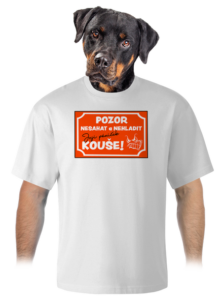 Pozor, nesahat unisex tričko oversized White