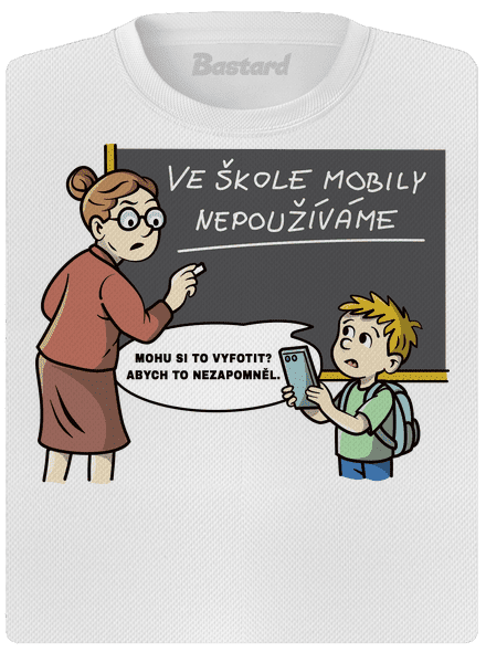 Mobily ve škole dámské sportovní tričko White
