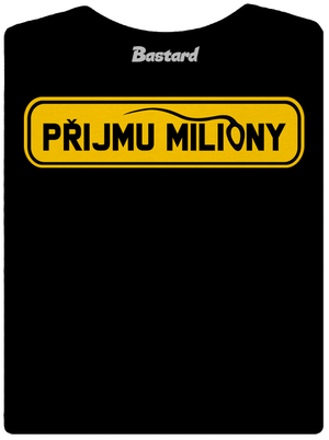 Miliony dámské tričko s lemem Black