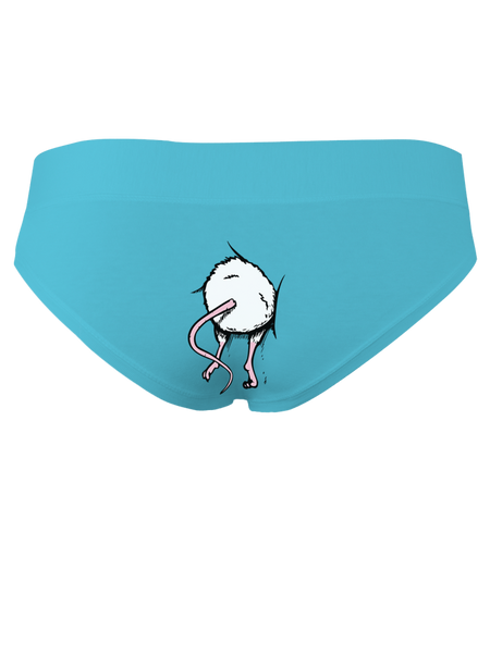 Myš v zadnici - tyrkysové kalhotky
