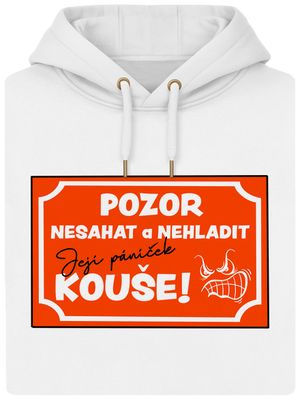 Pozor, nesahat unisex mikina premium Snowwhite