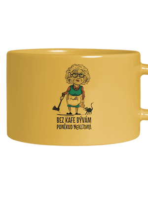 Neklidná bez kafe hrnek makronka Yellow Macaron