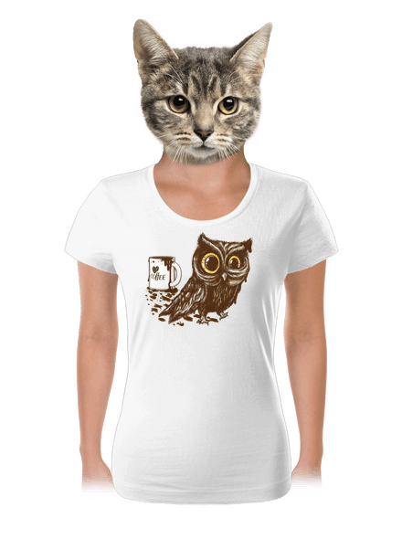 Sova na kofeinu dámské tričko White