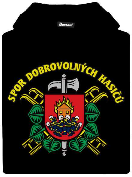 Spor dobrovolných hasičů dětská mikina klokanka Black
