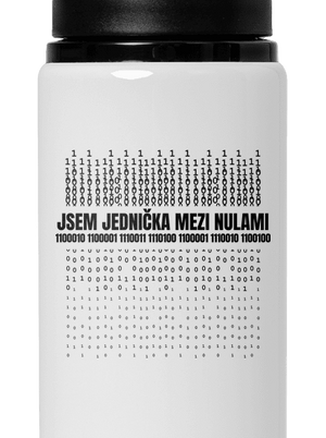 Jednička mezi nulami lahev na vodu White