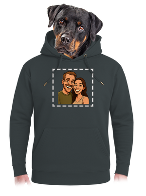 Karikatura z vlastní fotky unisex mikina premium Charcoal