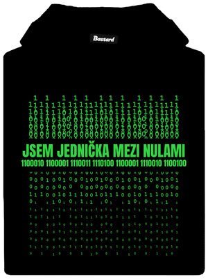 Jednička mezi nulami pánská mikina klokanka Black