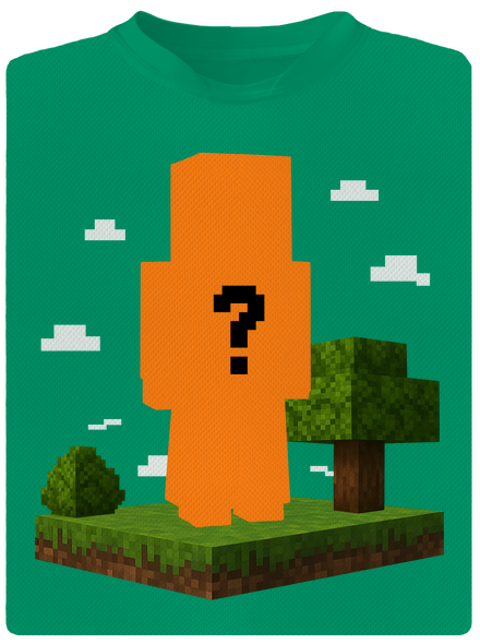Minecraft z vlastní fotky dětské sportovní tričko Kelly Green Mal