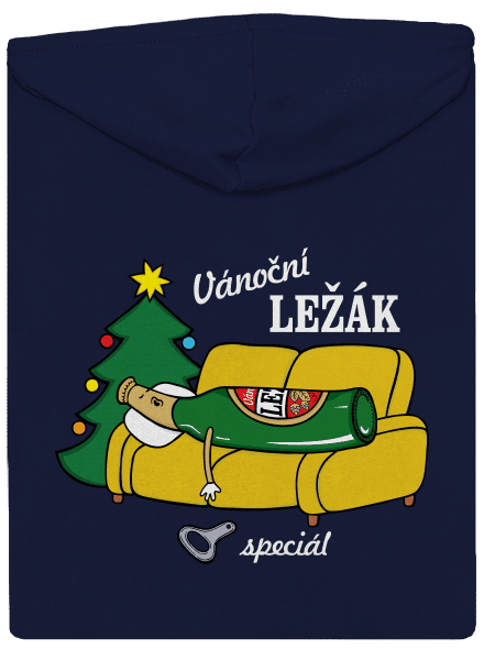 Vánoční ležák pánská mikina na zip Navy