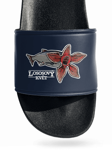 Lososový květ pantofle Navy