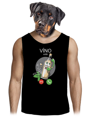 Bílé víno volá pánské tílko Black