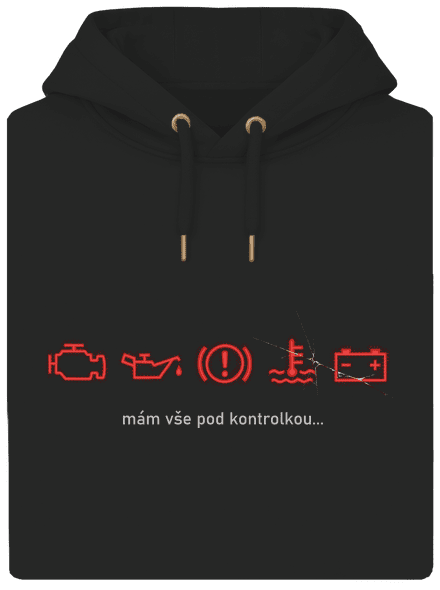 Pod kontrolkou unisex mikina premium Dark Black