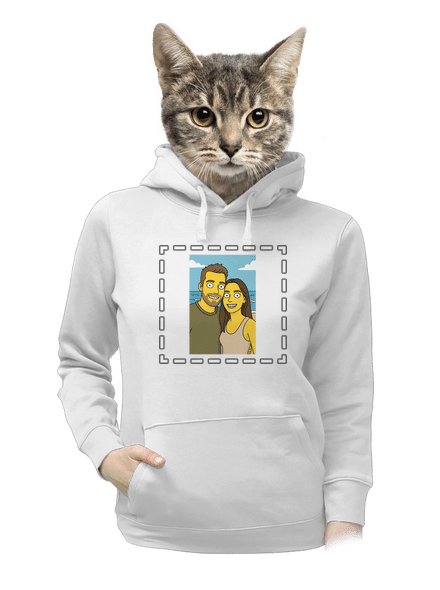 Simpsonovi z vlastní fotky dámská mikina klokanka White
