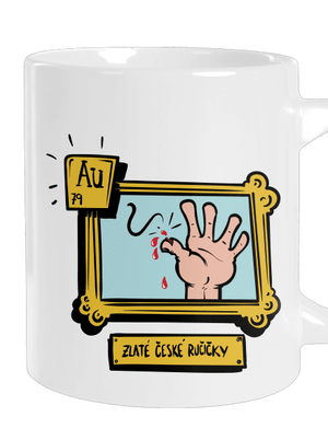 Zlaté české ručičky velký hrnek White