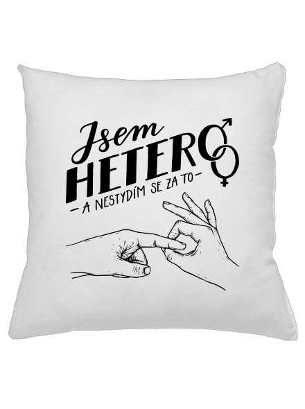 B12: Jsem hetero polštář White