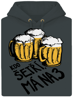 Kdo šetří, má na tři unisex mikina premium Charcoal