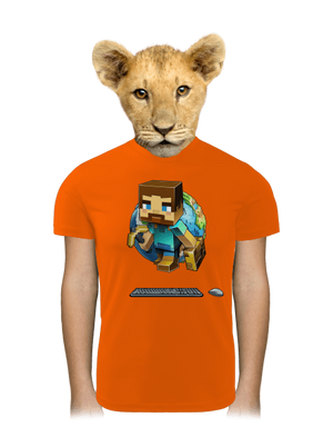 B17: Minecraft dětské sportovní tričko Neon Orange