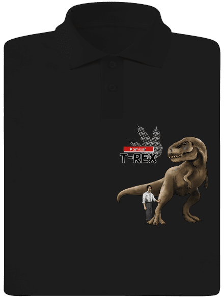 Komisař T-Rex pánská polokošile Black