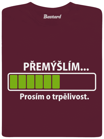 Přemýšlím dětské tričko Burgundy