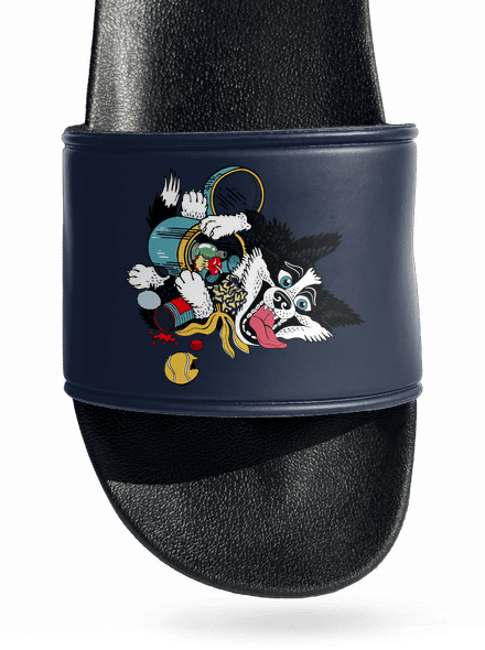 Border kolie pantofle Navy