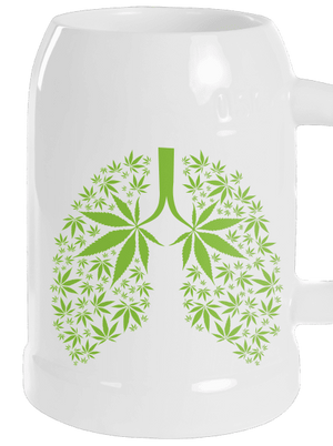 Ganja plíce půllitr White