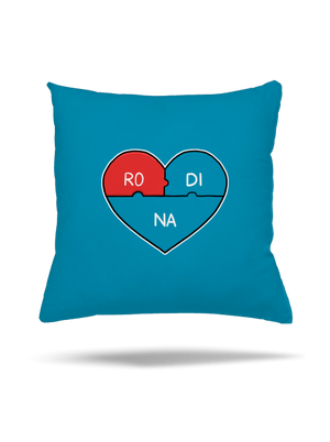 Rodinné puzzle polštář Blue Turquoise